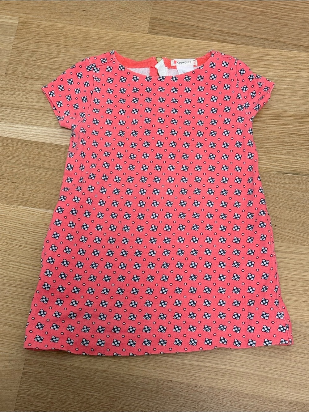 Crewcuts Pink Floral Short-Sleeve Girls Dress